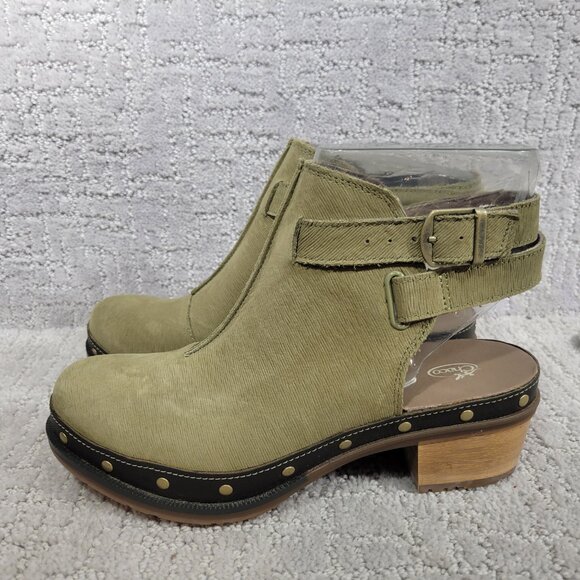 Chaco Shoes - Chaco Cataluna Womens US 6 Moss Olive Green Waterproof Leather Ankle Strap Clogs